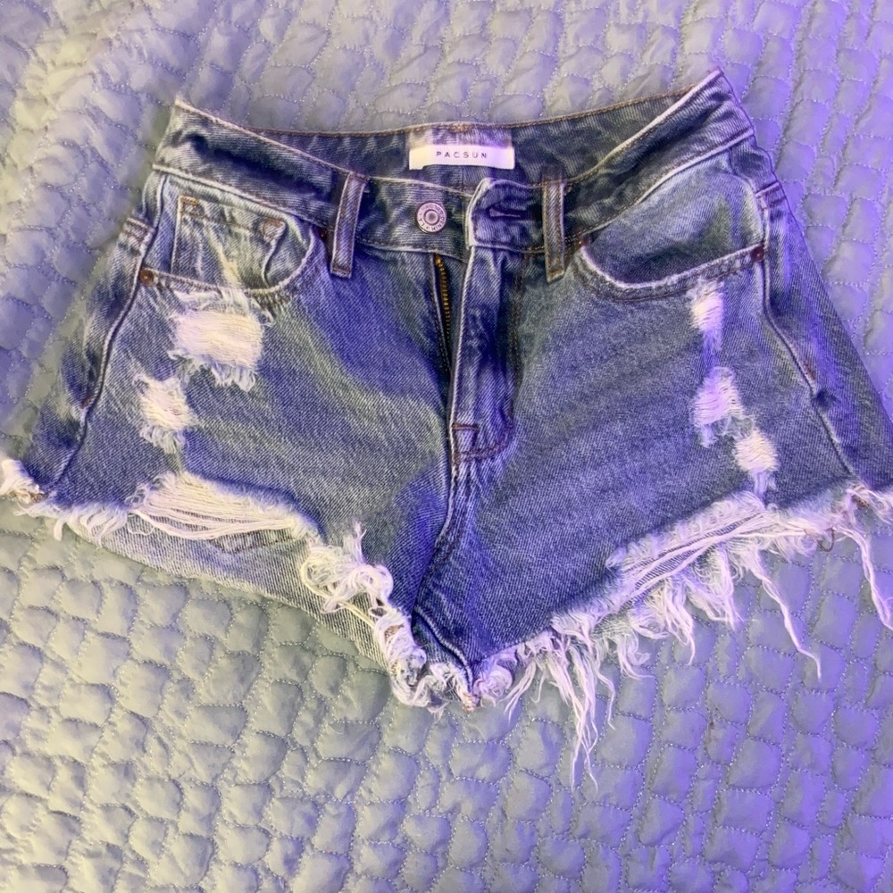 PACSUN high rise festival jean shorts